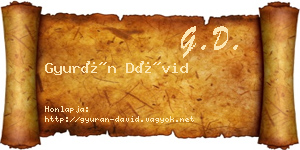 Gyurán Dávid névjegykártya